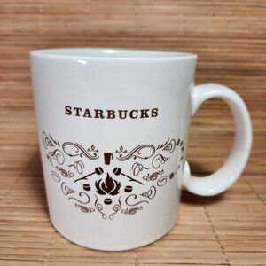 Starbucks Campfire Mug 18 oz Off White Ceramic Coffee Cup 500 ml Collectible